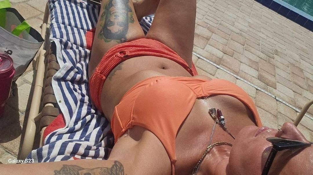 Orange poolside